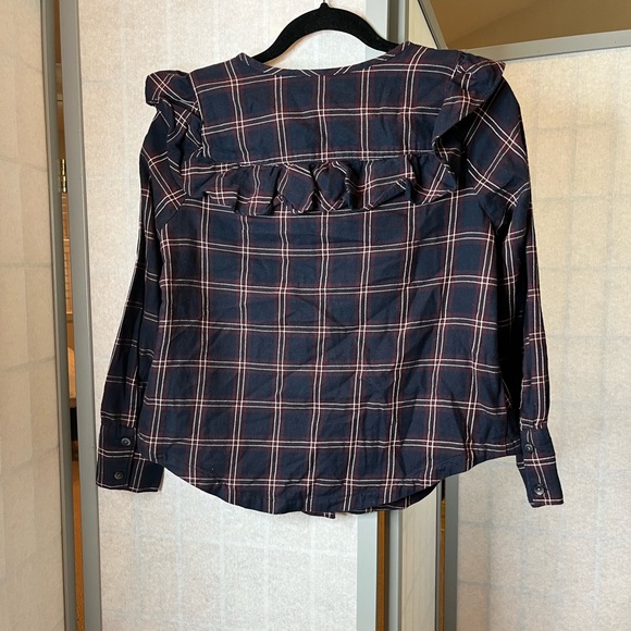 Madewell navy plaid blouse - Picture 4 of 5